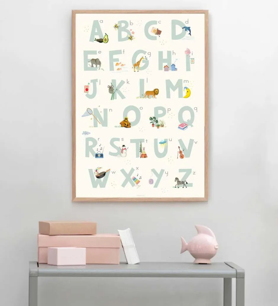 Plakater Og Billeder*Vissevasse Plakat - 50x70 - Alphabet Blue English