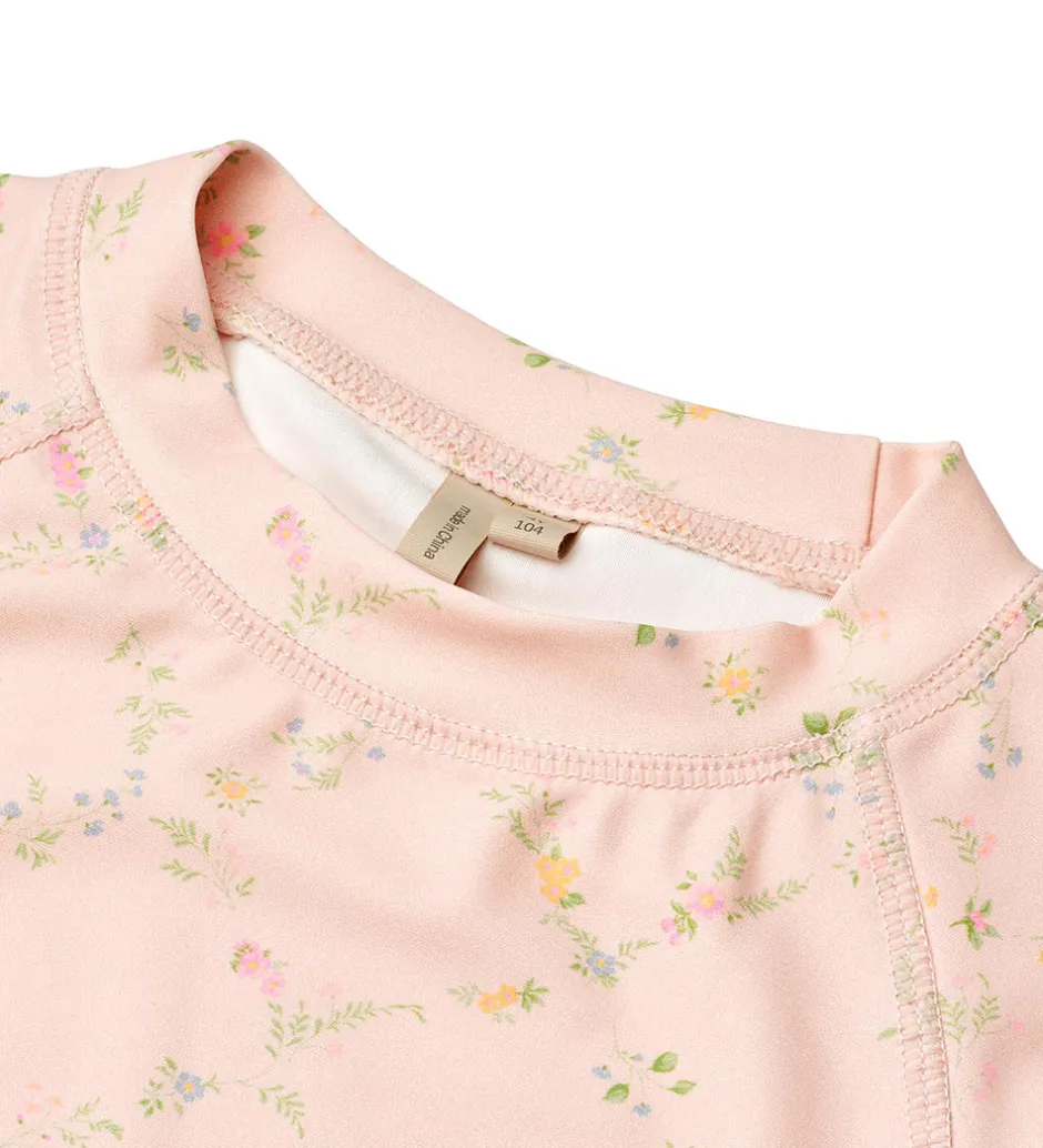 Badetøj*Wheat Badebluse - UV40+ - Jackie - Powder Checked Flowers