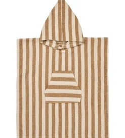 Babyhåndklæde- Og Poncho|Håndklæder*Wheat Badeponcho - Lille - Frotté - Cappucino Stripe
