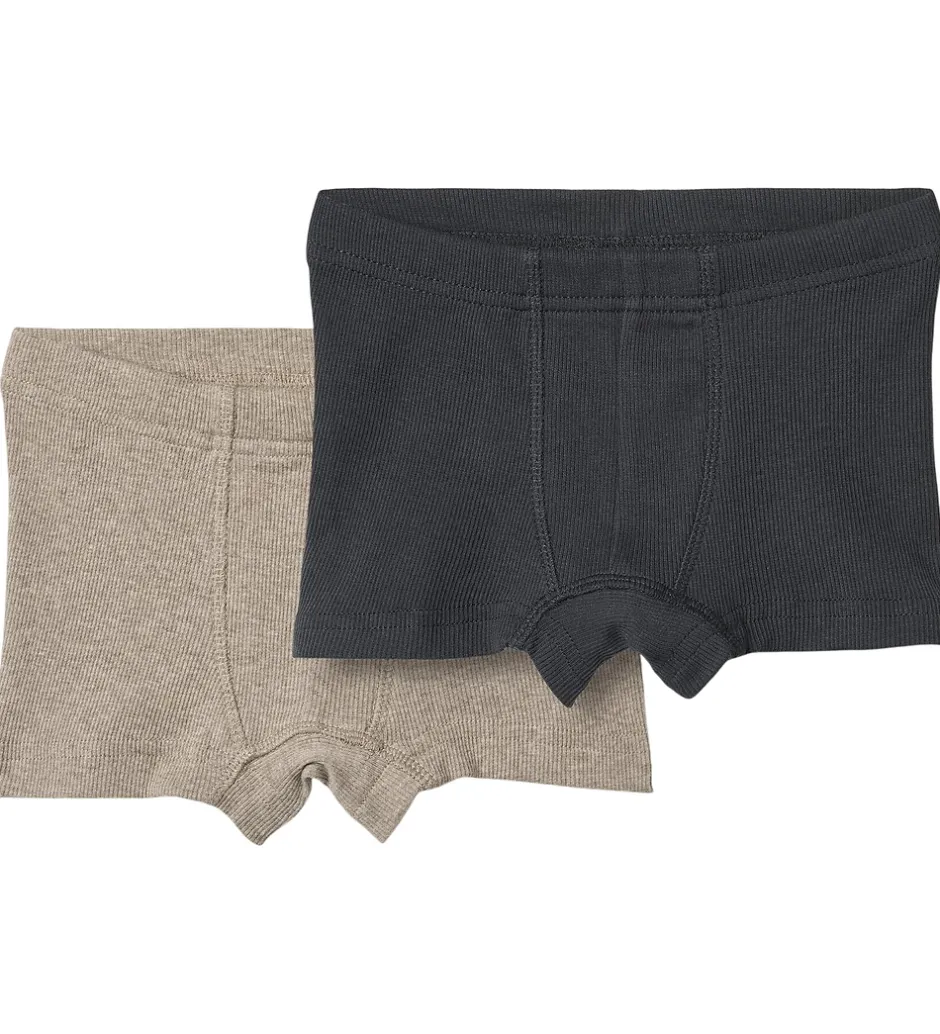 Børn Wheat Boxershorts - Rib - 2-pak - Louis - Navy/Beige