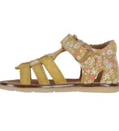 Sandaler*Wheat Sandaler - Bray - Tan White Flowers