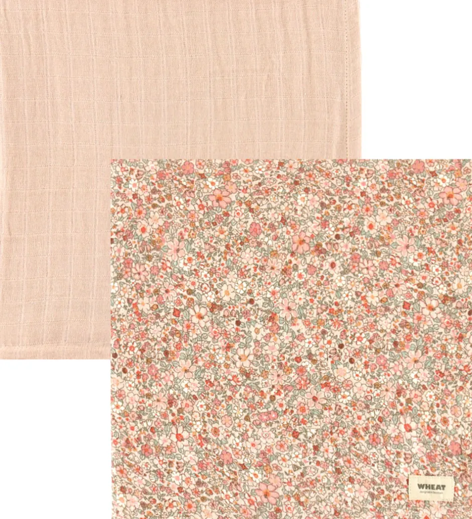 Stofbleer|Pusletid*Wheat Stofbleer - 2-Pak - 65x65 cm - Muslin Kaya - Rose Dust