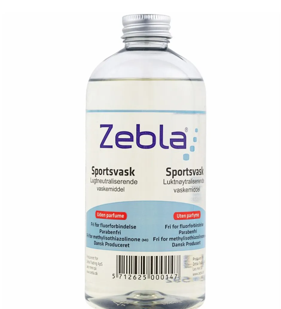 Plejeprodukter*Zebla Sportsvaskemiddel - 500 ml - Parfumefri